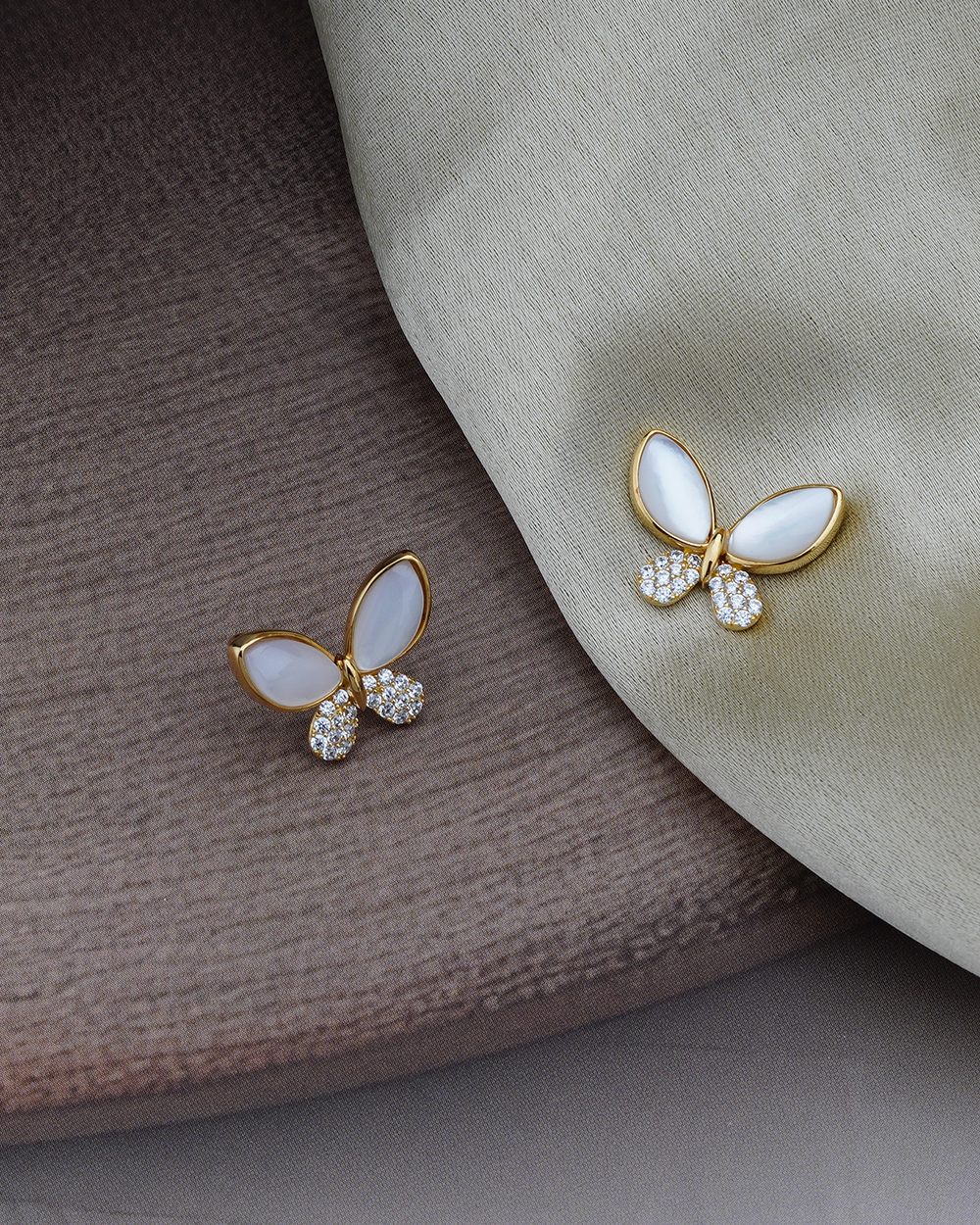 agor 925 silver butterfly stud earrings with white enamel cz accents 4 agor 925 silver butterfly stud earrings with white enamel cz accents 4