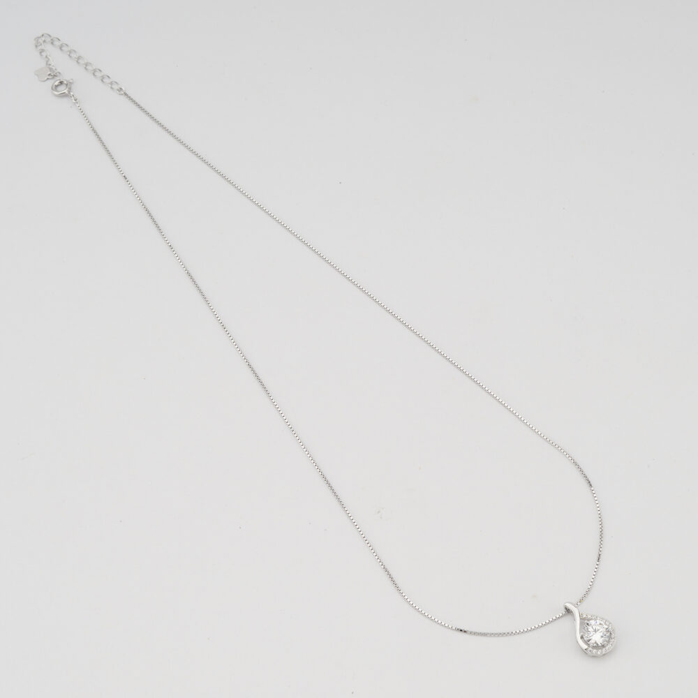 agor 925 silver dewdrop pendent chain necklace with adjustable closure rhodium finish perfect jewellery gift 5 agor 925 silver dewdrop pendent chain necklace with adjustable closure rhodium finish perfect jewellery gift 5