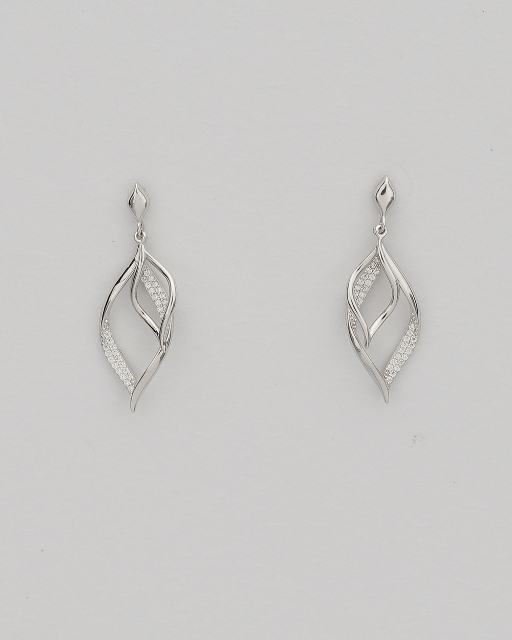 agor 925 silver layered twist leaf cz drop earrings agor 925 silver layered twist leaf cz drop earrings