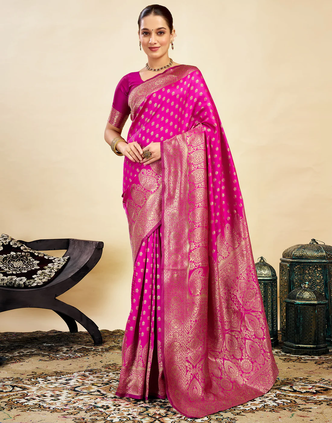 axonit womens silk blend banarasi jacquard classic motif design saree with unstitched blouse piece pink 1 axonit womens silk blend banarasi jacquard classic motif design saree with unstitched blouse piece pink 1