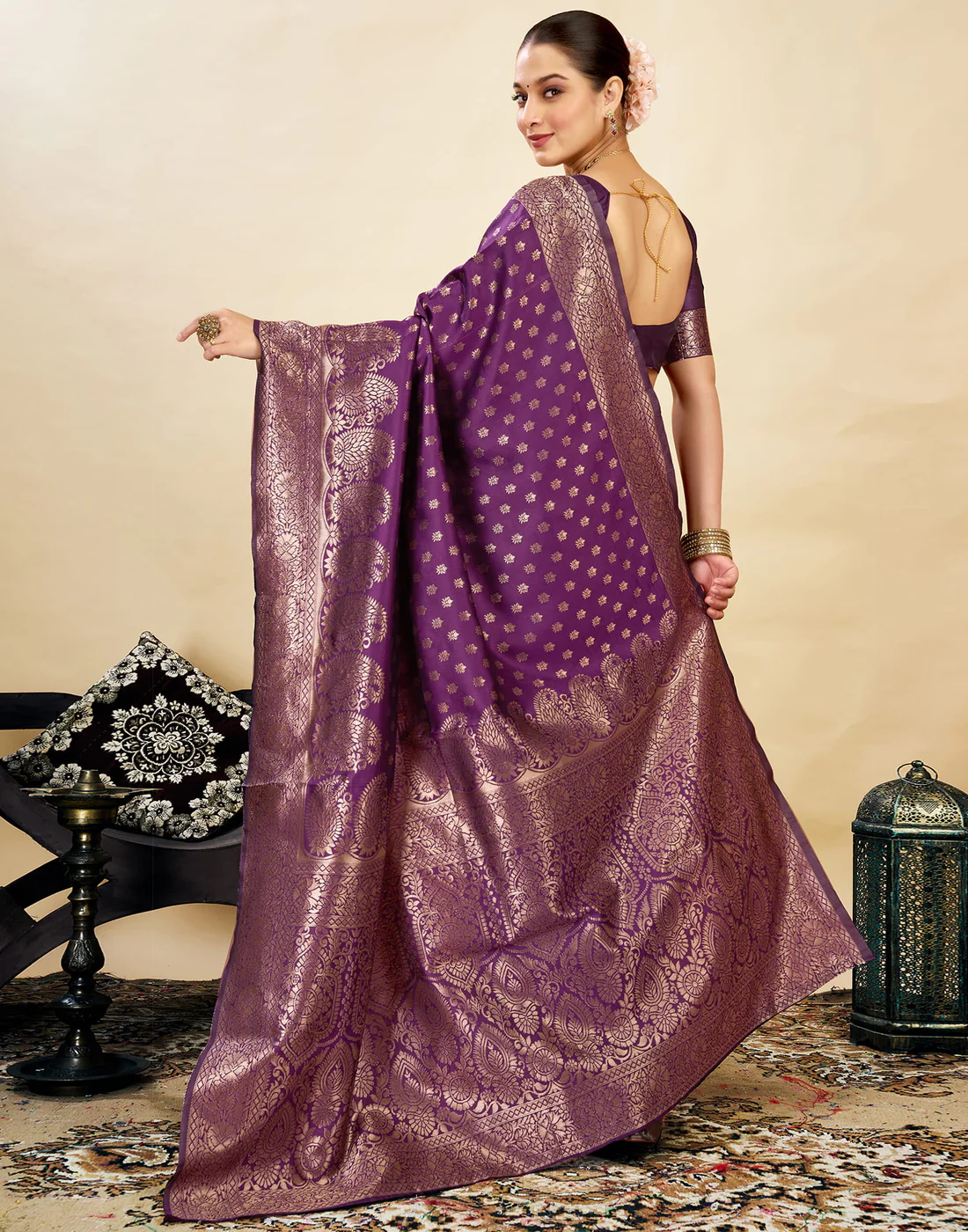axonit womens silk blend banarasi jacquard classic motif design saree with unstitched blouse piece plum 5 axonit womens silk blend banarasi jacquard classic motif design saree with unstitched blouse piece plum 5