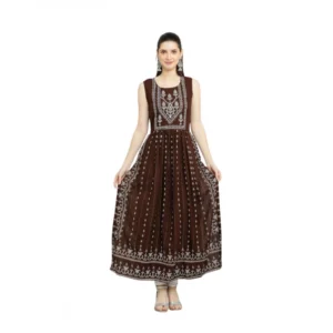 pid 63371 women s casual rayon 3 4th sleeves kurti brown 1 1000x1000 1.webp