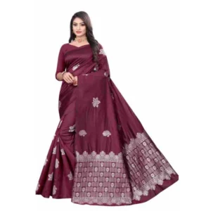 pid 63571 women s soft lichi silk printed saree with unstitched blouse 5 5 mtr wine 1 1000x1000 1.webp