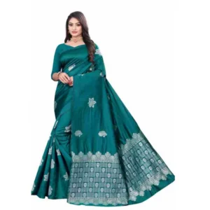 pid 63574 women s soft lichi silk printed saree with unstitched blouse 5 5 mtr rama 1 1000x1000 1.webp
