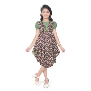 pid 63812 generic girl s twill printed short sleeve round neck dress pink green 1 1000x1000 1.webp