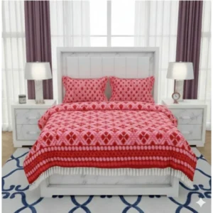 pid 64620 fleece geometric double polar warm bedsheet with 2 pillow cover red 1 1000x1000 1.webp