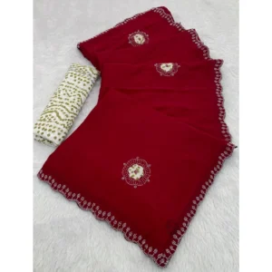 pid 64708 women s chiffon butti dotted saree with unstitched blouse 5 5 mtr red 1 1000x1000 1.webp