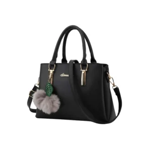 pid 65122 generic women s pu leather solid shoulder zipper handbag black 1 1000x1000 1.webp