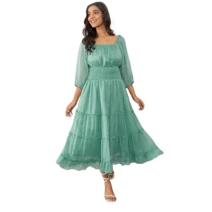 pid 65379 women s chiffon solid puff sleeve dress green 1 1000x1000 1.webp