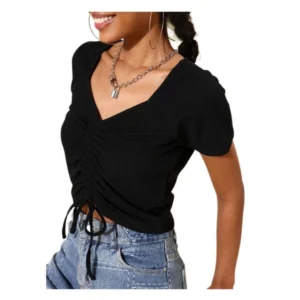 pid 65481 women s polyester lycra solid short sleeve top black 1 1000x1000 1.webp