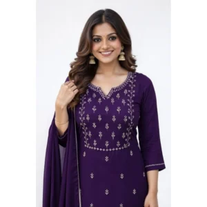 pid 65966 women s georgette ethnic motif v neck three quarter sleeve kurti with pant dupatta set p 1000x1000 1.webp