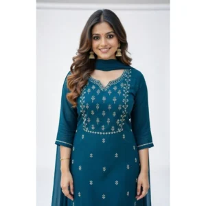 pid 65967 women s georgette ethnic motif v neck three quarter sleeve kurti with pant dupatta set t 1000x1000 1.webp