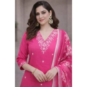 pid 65970 women s chanderi silk ethnic motif v neck three quarter sleeve kurti with pant dupatta se 1000x1000 1.webp