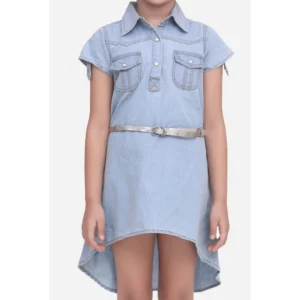 pid 66006 girl s short sleeve hi lo dress with belt blue 4 1000x1000 1.webp