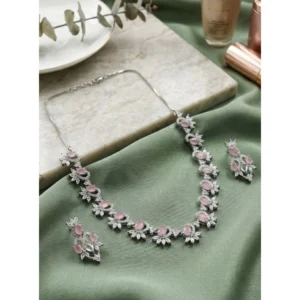 pid 66333 women s brass silver plated necklace set pink 1 1000x1000 1.webp