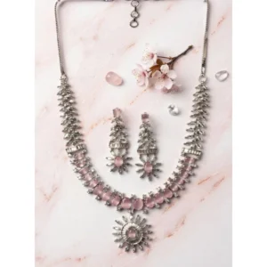 pid 66345 women s brass silver plated necklace set pink 1 1000x1000 1.webp