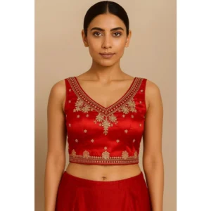 pid 66632 womens silk embroidered v neck sleeveless padded blouse red size 38 1 1000x1000 1.webp