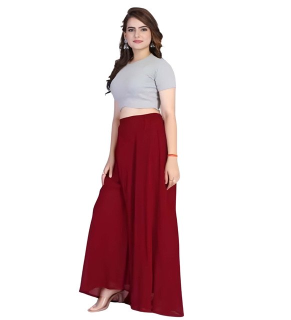 pid 67537 women s pack of 1 georgette solid flared palazzo with elastic waist maroon 2.jpg pid 67537 women s pack of 1 georgette solid flared palazzo with elastic waist maroon 2.jpg