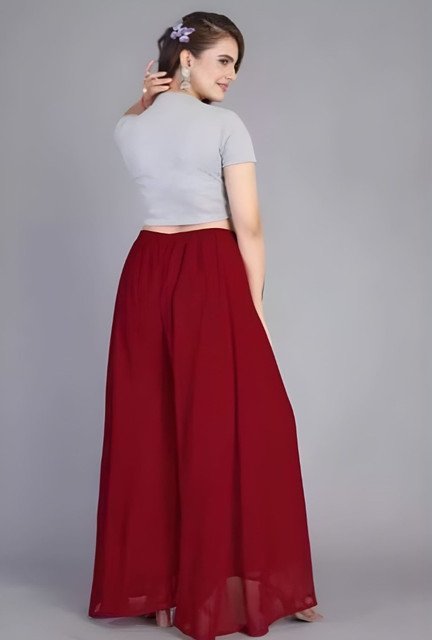 pid 67537 women s pack of 1 georgette solid flared palazzo with elastic waist maroon 3.jpg pid 67537 women s pack of 1 georgette solid flared palazzo with elastic waist maroon 3.jpg