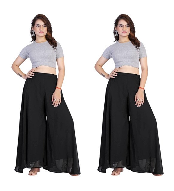 pid 67541 women s pack of 2 georgette solid flared palazzos with elastic waist black 2.jpg pid 67541 women s pack of 2 georgette solid flared palazzos with elastic waist black 2.jpg