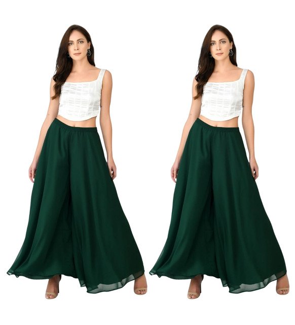 pid 67542 women s pack of 2 georgette solid flared palazzos with elastic waist green 2.jpg pid 67542 women s pack of 2 georgette solid flared palazzos with elastic waist green 2.jpg