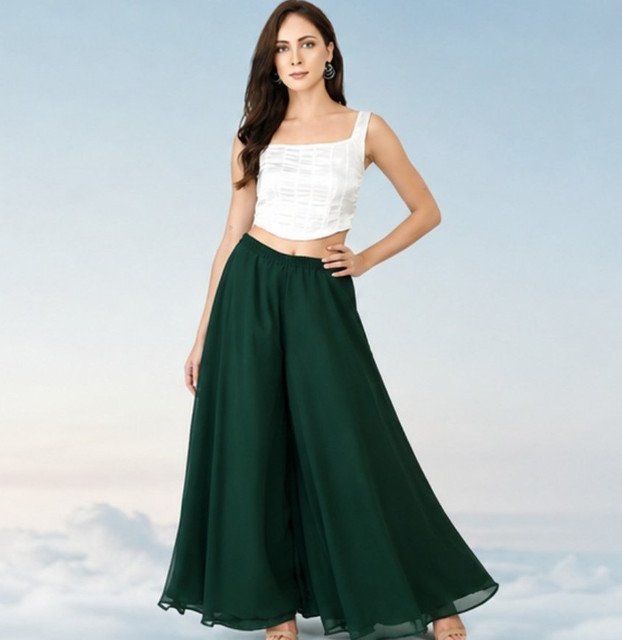 pid 67542 women s pack of 2 georgette solid flared palazzos with elastic waist green 3.jpg pid 67542 women s pack of 2 georgette solid flared palazzos with elastic waist green 3.jpg
