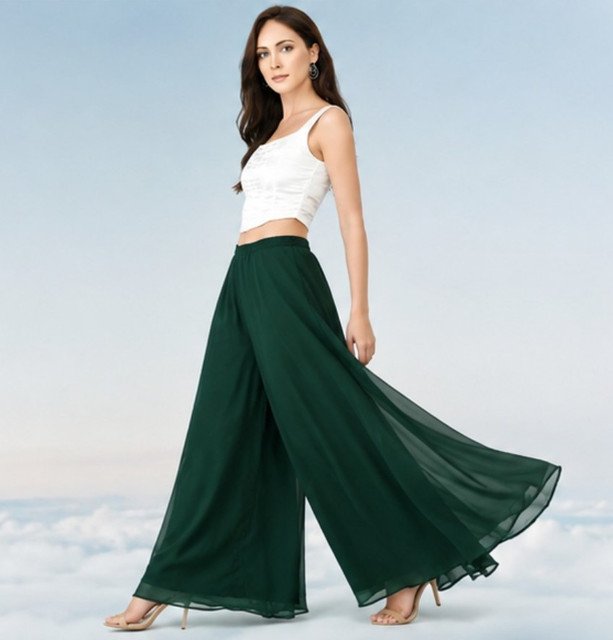 pid 67542 women s pack of 2 georgette solid flared palazzos with elastic waist green 4.jpg pid 67542 women s pack of 2 georgette solid flared palazzos with elastic waist green 4.jpg