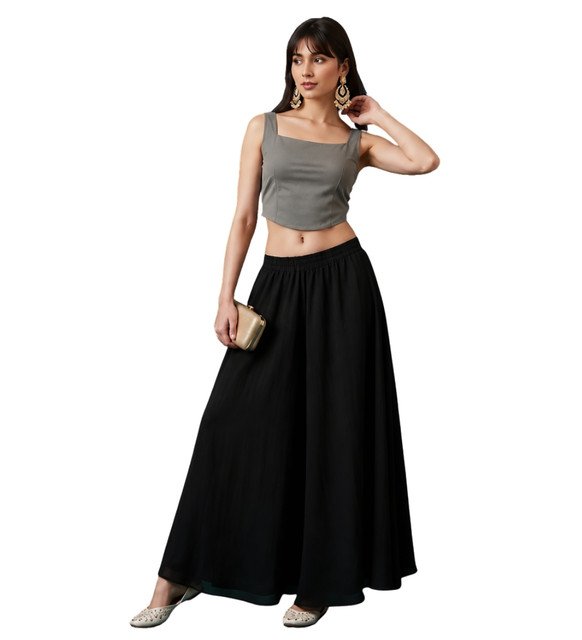pid 67551 women s georgette solid mid rise flared wide leg palazzo pants with elastic waist black 1.jpg pid 67551 women s georgette solid mid rise flared wide leg palazzo pants with elastic waist black 1.jpg