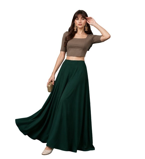 pid 67554 women s georgette solid mid rise flared wide leg palazzo pants with elastic waist green 1.jpg pid 67554 women s georgette solid mid rise flared wide leg palazzo pants with elastic waist green 1.jpg