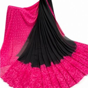 pid 67562 women s georgette printed saree with unstitched blouse 5 5 mtr black pink 1.jpg