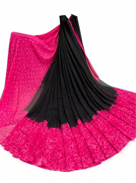 pid 67562 women s georgette printed saree with unstitched blouse 5 5 mtr black pink 2.jpg pid 67562 women s georgette printed saree with unstitched blouse 5 5 mtr black pink 2.jpg