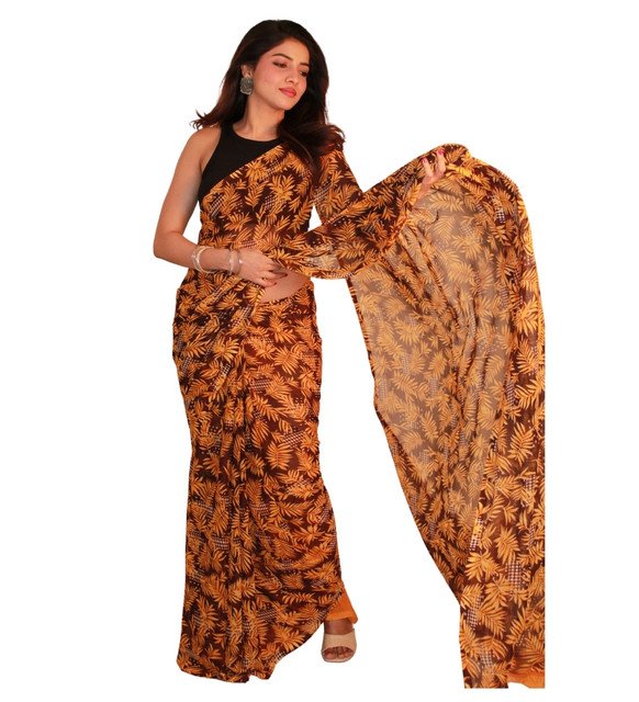 pid 67568 women s georgette floral printed saree with unstitched blouse 5 5 mtr black yellow 2.jpg pid 67568 women s georgette floral printed saree with unstitched blouse 5 5 mtr black yellow 2.jpg