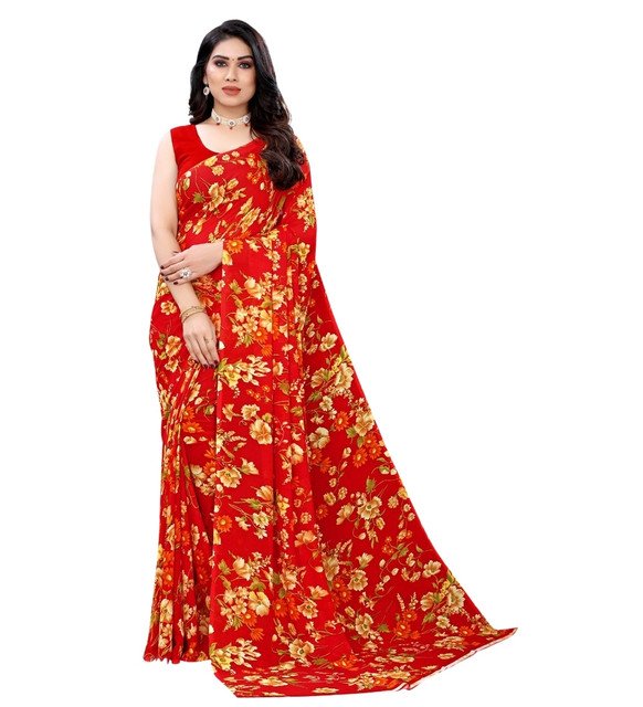 pid 67569 women s georgette floral printed saree with unstitched blouse 5 5 mtr red 2.jpg pid 67569 women s georgette floral printed saree with unstitched blouse 5 5 mtr red 2.jpg