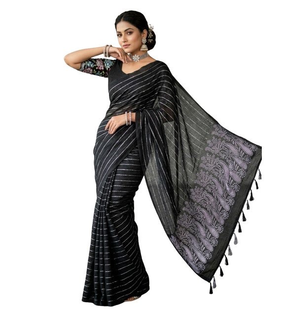 pid 67594 women s georgette striped saree with unstitched blouse 5 5 mtr black 2.jpg pid 67594 women s georgette striped saree with unstitched blouse 5 5 mtr black 2.jpg