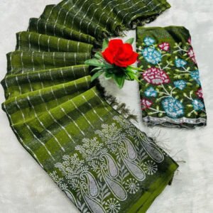 pid 67596 women s georgette striped saree with unstitched blouse 5 5 mtr mehendi 1.jpg