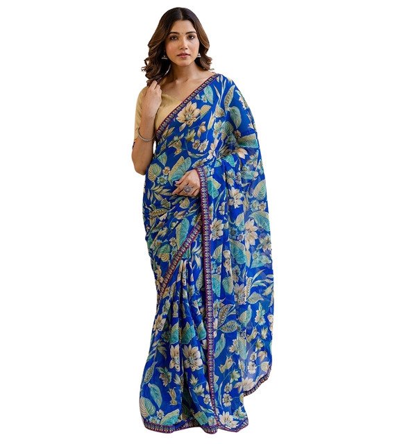 pid 67606 women s georgette floral printed saree with unstitched blouse 5 5 mtr blue 2.jpg pid 67606 women s georgette floral printed saree with unstitched blouse 5 5 mtr blue 2.jpg