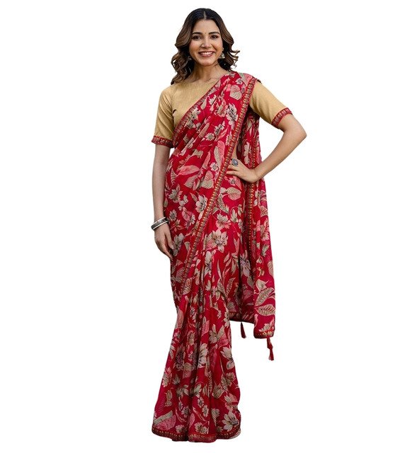 pid 67609 women s georgette floral printed saree with unstitched blouse 5 5 mtr red 2.jpg pid 67609 women s georgette floral printed saree with unstitched blouse 5 5 mtr red 2.jpg
