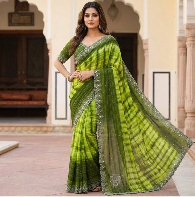 pid 67610 women s georgette striped saree with unstitched blouse 5 5 mtr mehendi 1.jpg pid 67610 women s georgette striped saree with unstitched blouse 5 5 mtr mehendi 1.jpg