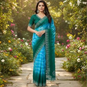 pid 67618 women s georgette striped saree with unstitched blouse 5 5 mtr green 1.jpg
