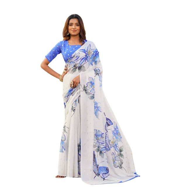 pid 67621 women s georgette floral printed saree with unstitched blouse 5 5 mtr off white blue 2.jpg pid 67621 women s georgette floral printed saree with unstitched blouse 5 5 mtr off white blue 2.jpg