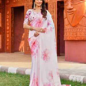 pid 67625 women s georgette floral printed saree with unstitched blouse 5 5 mtr off white pink 1.jpg