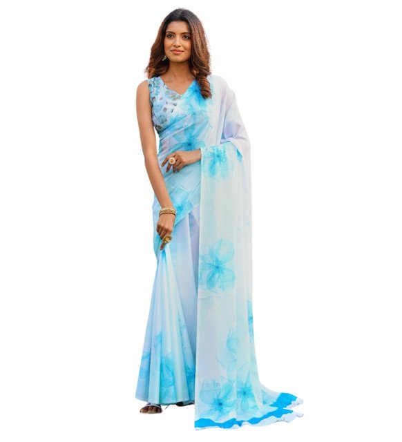 pid 67626 women s georgette floral printed saree with unstitched blouse 5 5 mtr off white skyblue 1.jpg pid 67626 women s georgette floral printed saree with unstitched blouse 5 5 mtr off white skyblue 1.jpg