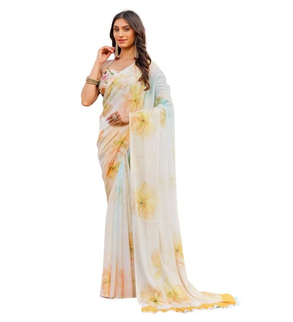 pid 67627 women s georgette floral printed saree with unstitched blouse 5 5 mtr off white yellow 2.jpg pid 67627 women s georgette floral printed saree with unstitched blouse 5 5 mtr off white yellow 2.jpg