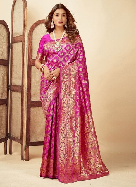 pid 67636 women s jacquard printed saree with unstitched blouse 5 5 mtr pink 1.jpg pid 67636 women s jacquard printed saree with unstitched blouse 5 5 mtr pink 1.jpg