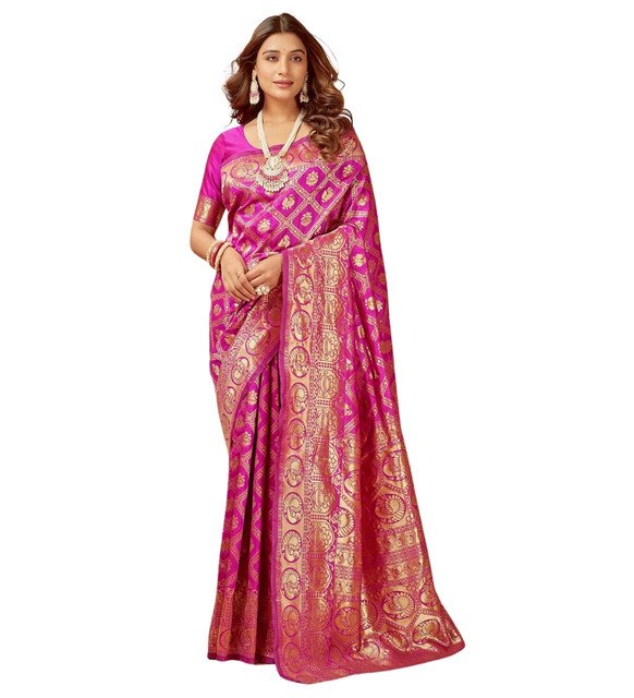 pid 67636 women s jacquard printed saree with unstitched blouse 5 5 mtr pink 2.jpg pid 67636 women s jacquard printed saree with unstitched blouse 5 5 mtr pink 2.jpg