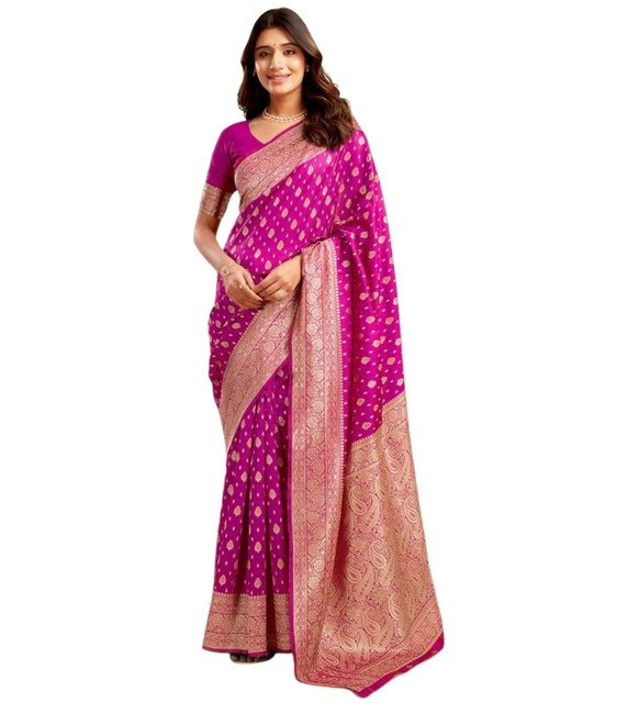 pid 67640 women s jacquard printed saree with unstitched blouse 5 5 mtr pink 2.jpg pid 67640 women s jacquard printed saree with unstitched blouse 5 5 mtr pink 2.jpg
