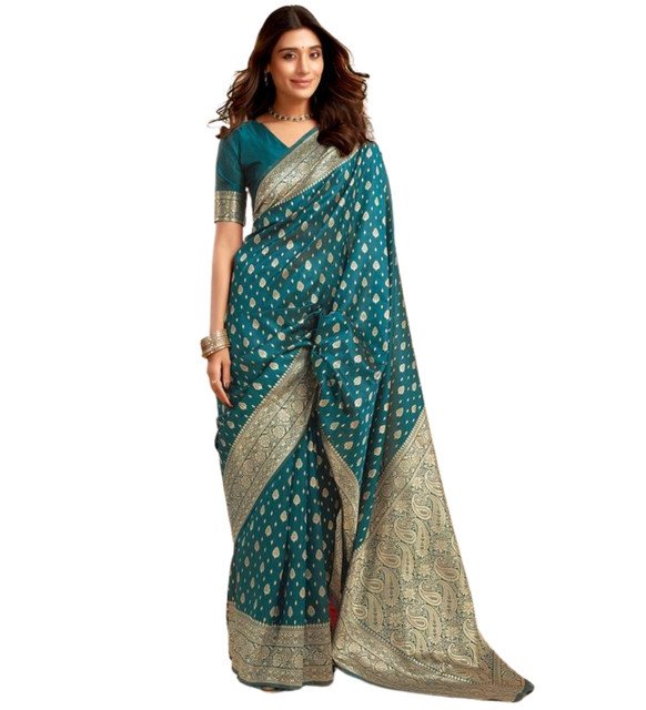 pid 67641 women s jacquard printed saree with unstitched blouse 5 5 mtr rama 2.jpg pid 67641 women s jacquard printed saree with unstitched blouse 5 5 mtr rama 2.jpg