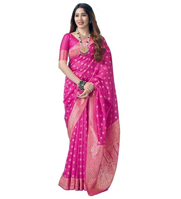 pid 67642 women s jacquard printed saree with unstitched blouse 5 5 mtr pink 2.jpg pid 67642 women s jacquard printed saree with unstitched blouse 5 5 mtr pink 2.jpg