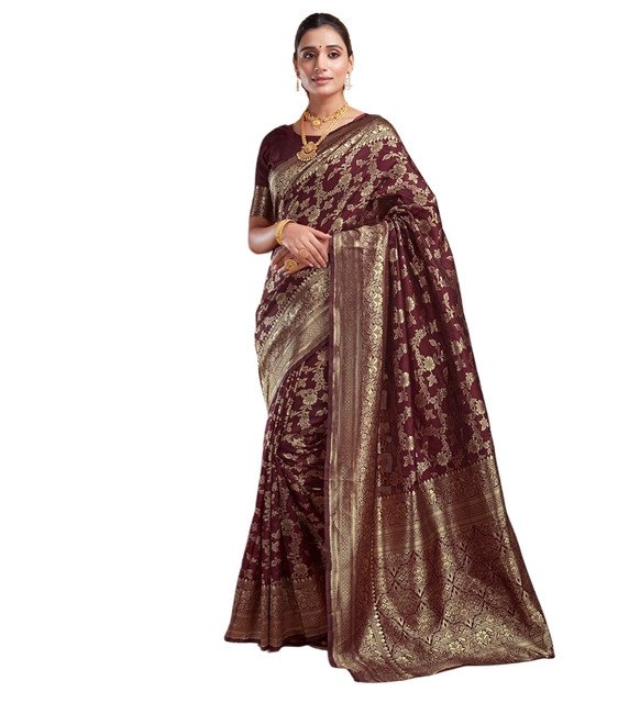 pid 67646 women s jacquard printed saree with unstitched blouse 5 5 mtr maroon 2.jpg pid 67646 women s jacquard printed saree with unstitched blouse 5 5 mtr maroon 2.jpg