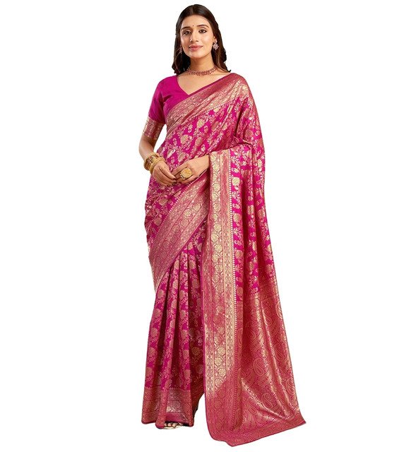 pid 67647 women s jacquard printed saree with unstitched blouse 5 5 mtr pink 2.jpg pid 67647 women s jacquard printed saree with unstitched blouse 5 5 mtr pink 2.jpg